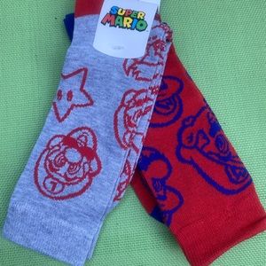 2 pair Super Mario crew socks.